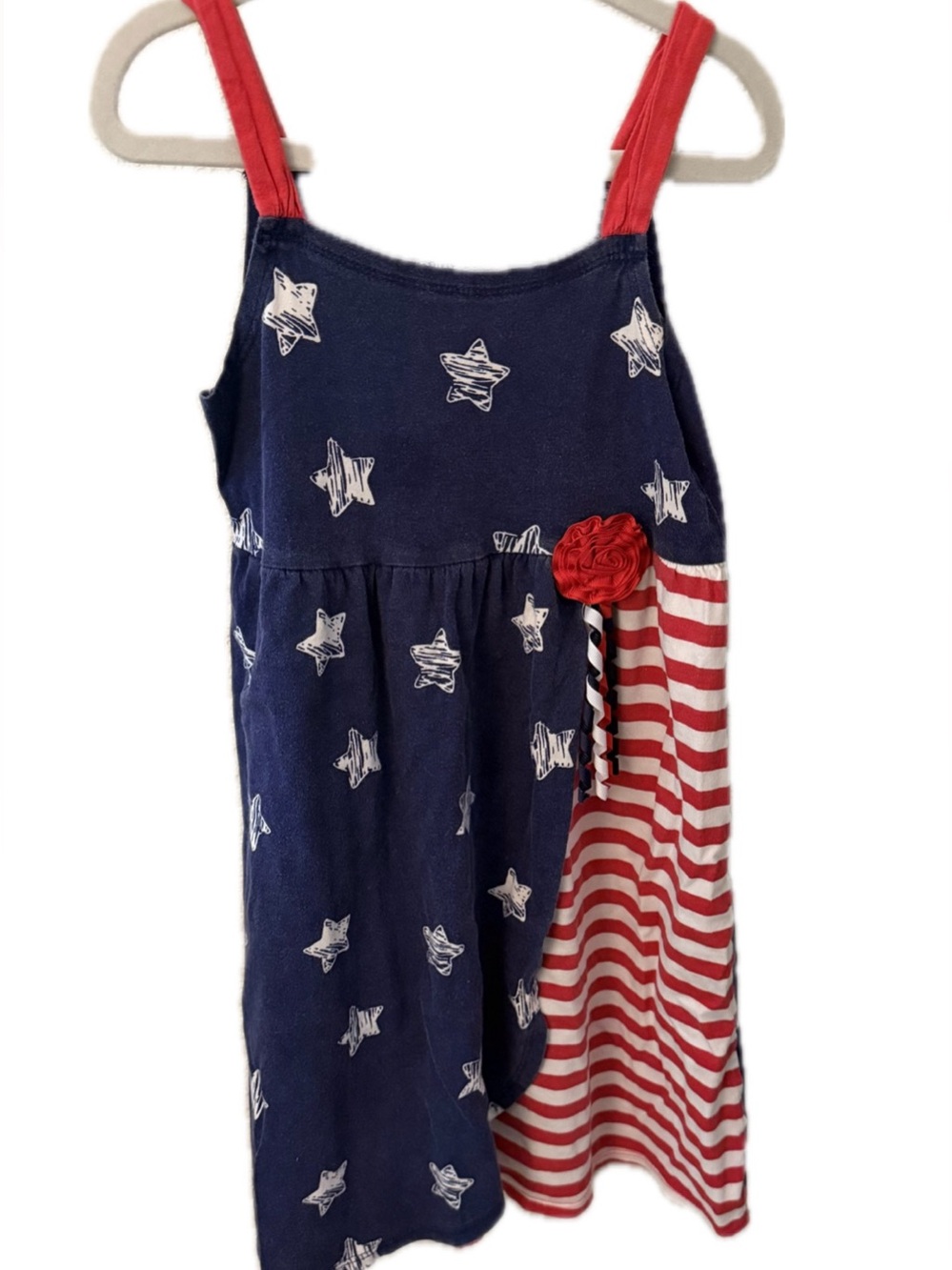 jumping beans Girls Sz 6 Red, White, & Blue Stars & Stripes Dress 4th of July